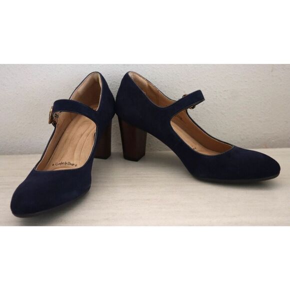 Söfft SF0073477 Women's Sz 8M Sky Navy Blue Suede Petra Mary Jane Pumps - Picture 8 of 9